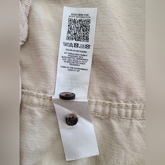 OSOS Design 90s Men's Oversized  Velvet Shirt in Ecru Color Sixe 4XL - Picture 11 of 11